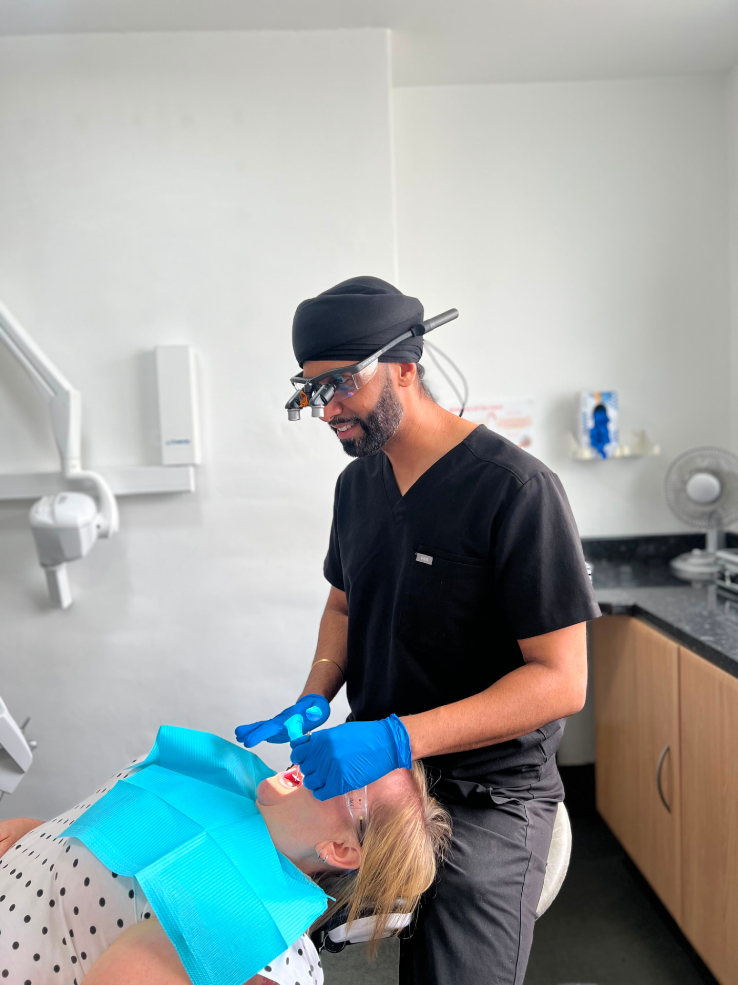 Dr Jasdeep Saggu treating a patient at Wolverhampton Dental